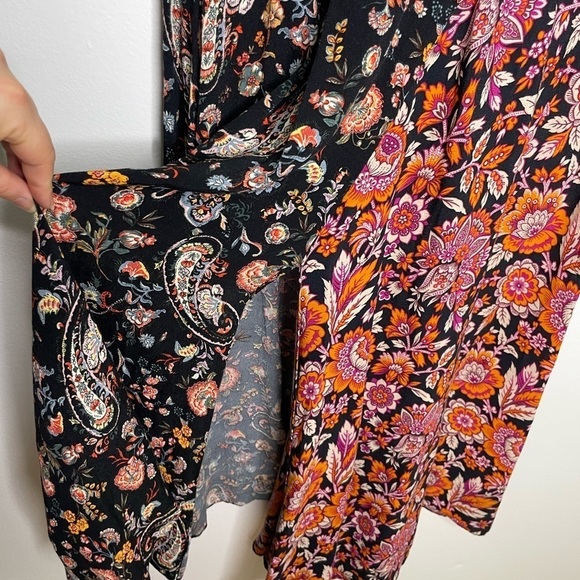 Zara patchwork mix floral slit midi dress - Picture 6 of 10